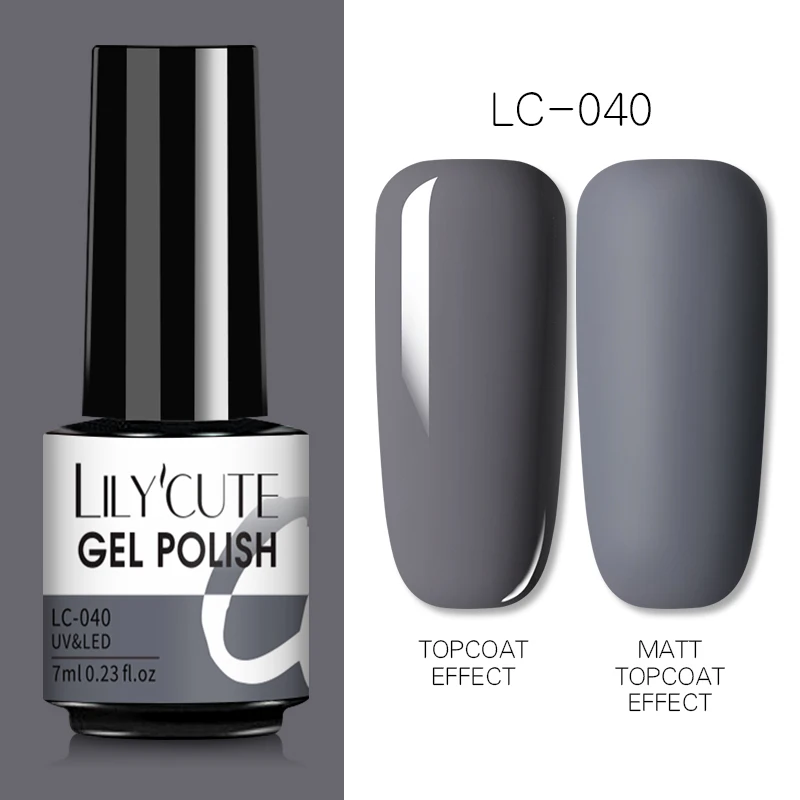 LILYCUTE 7ml UV Nail Gel Polish Autumn Winter Color Semi Permanent Matte Top Coat Needed Soak Off UV LED Nail Art Gel Varnish - Image 46