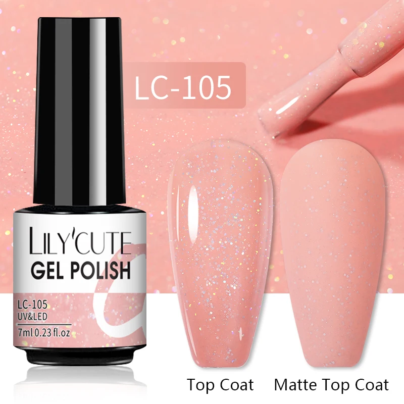 LILYCUTE 7ML Nail Gel Polish Glitter Semi-permanent UV LED Gel Sequins For Manicure Nail Art Design Base Top Coat Gel Varnishes - Image 26