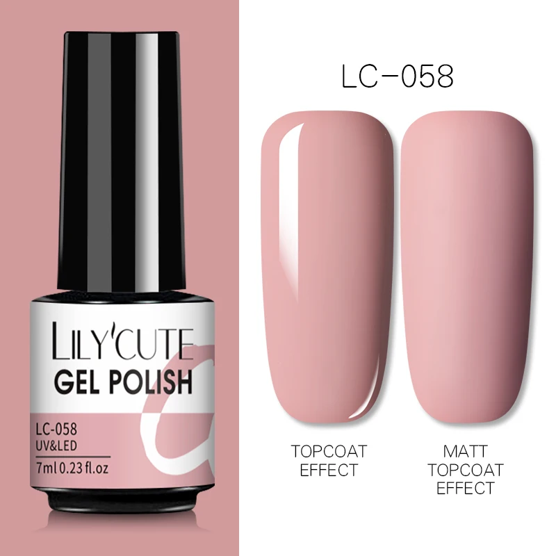 LILYCUTE 7ml UV Nail Gel Polish Autumn Winter Color Semi Permanent Matte Top Coat Needed Soak Off UV LED Nail Art Gel Varnish - Image 55