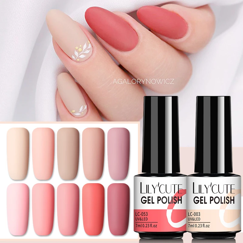 LILYCUTE 7ml UV Nail Gel Polish Autumn Winter Color Semi Permanent Matte Top Coat Needed Soak Off UV LED Nail Art Gel Varnish - Image 4