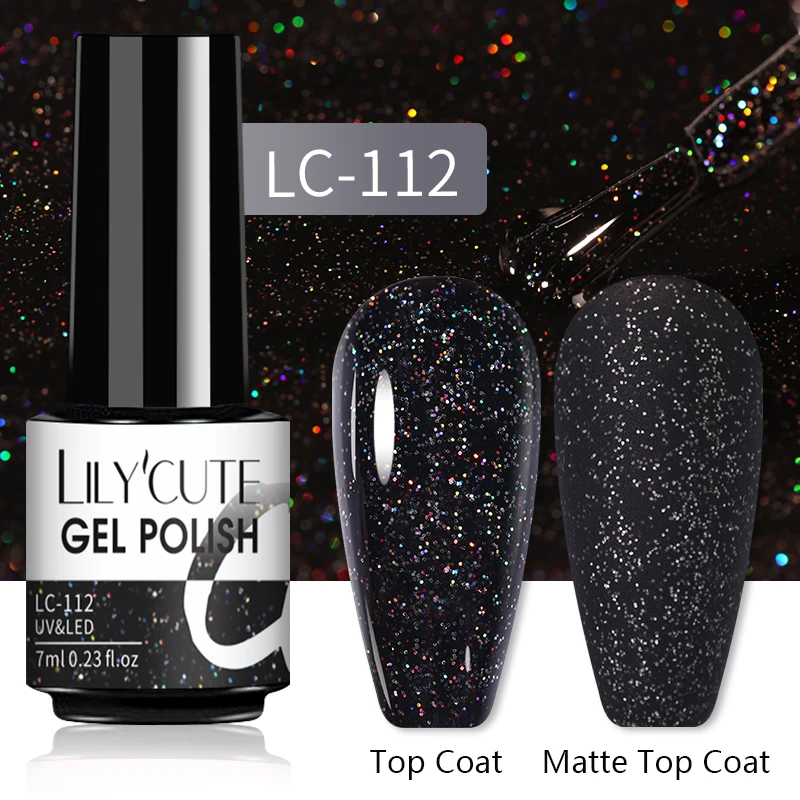 LILYCUTE 7ML Nail Gel Polish Glitter Semi-permanent UV LED Gel Sequins For Manicure Nail Art Design Base Top Coat Gel Varnishes - Image 13