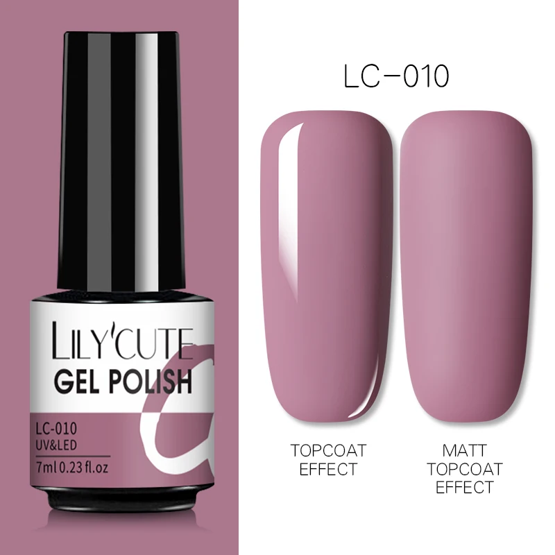 LILYCUTE 7ml UV Nail Gel Polish Autumn Winter Color Semi Permanent Matte Top Coat Needed Soak Off UV LED Nail Art Gel Varnish - Image 37
