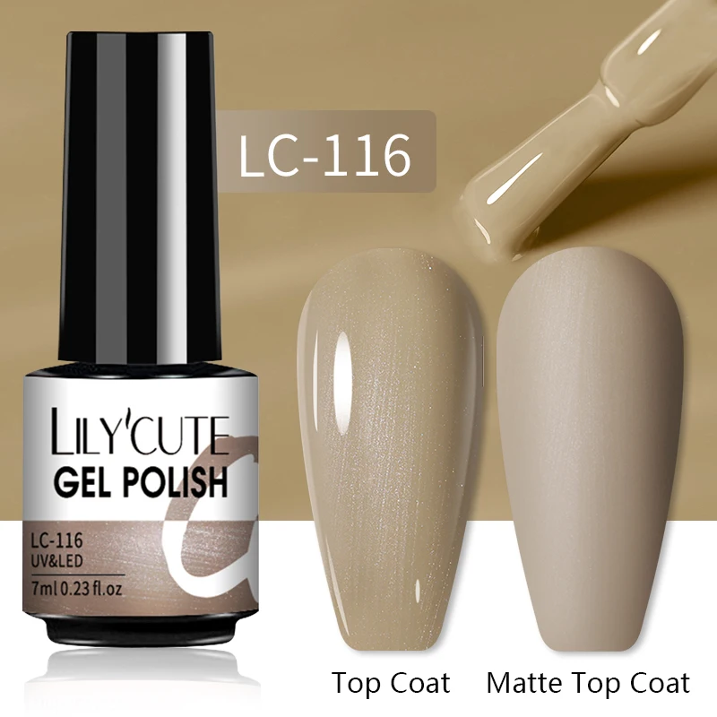 LILYCUTE 7ML Nail Gel Polish Glitter Semi-permanent UV LED Gel Sequins For Manicure Nail Art Design Base Top Coat Gel Varnishes - Image 16