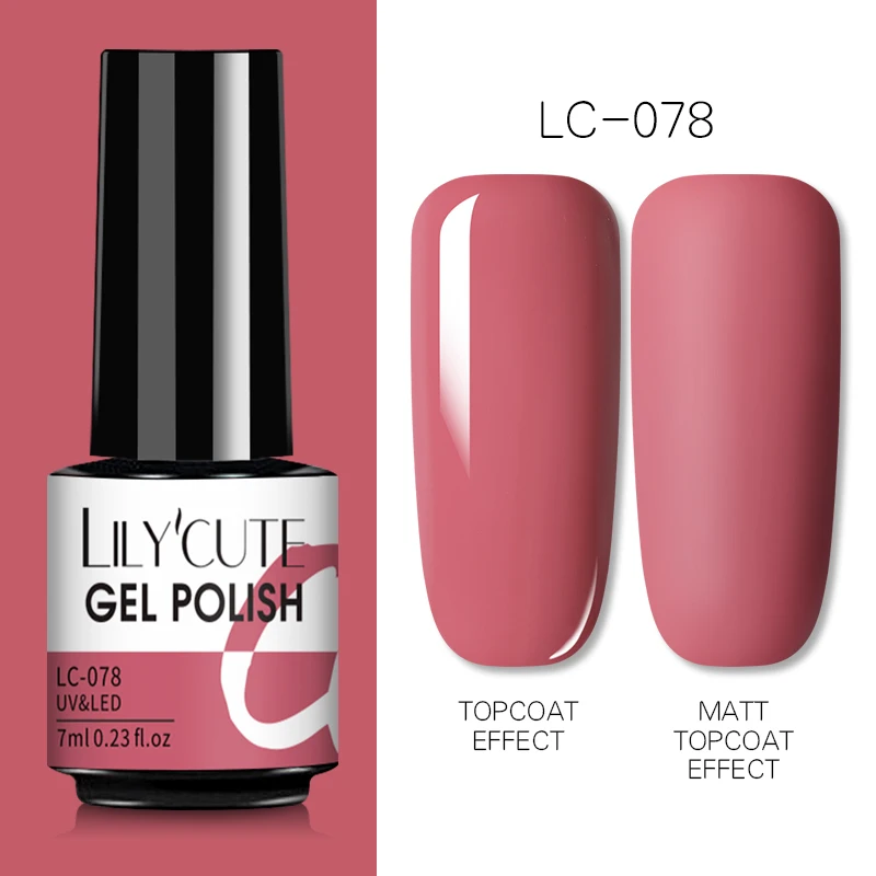 LILYCUTE 7ml UV Nail Gel Polish Autumn Winter Color Semi Permanent Matte Top Coat Needed Soak Off UV LED Nail Art Gel Varnish - Image 25