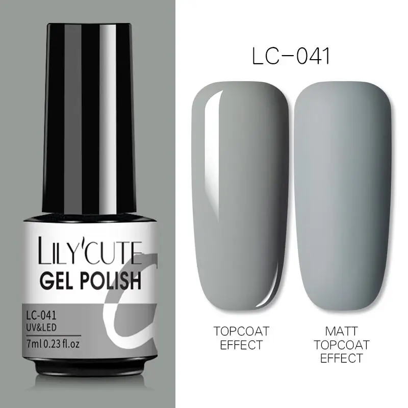 LILYCUTE 7ml UV Nail Gel Polish Autumn Winter Color Semi Permanent Matte Top Coat Needed Soak Off UV LED Nail Art Gel Varnish - Image 74