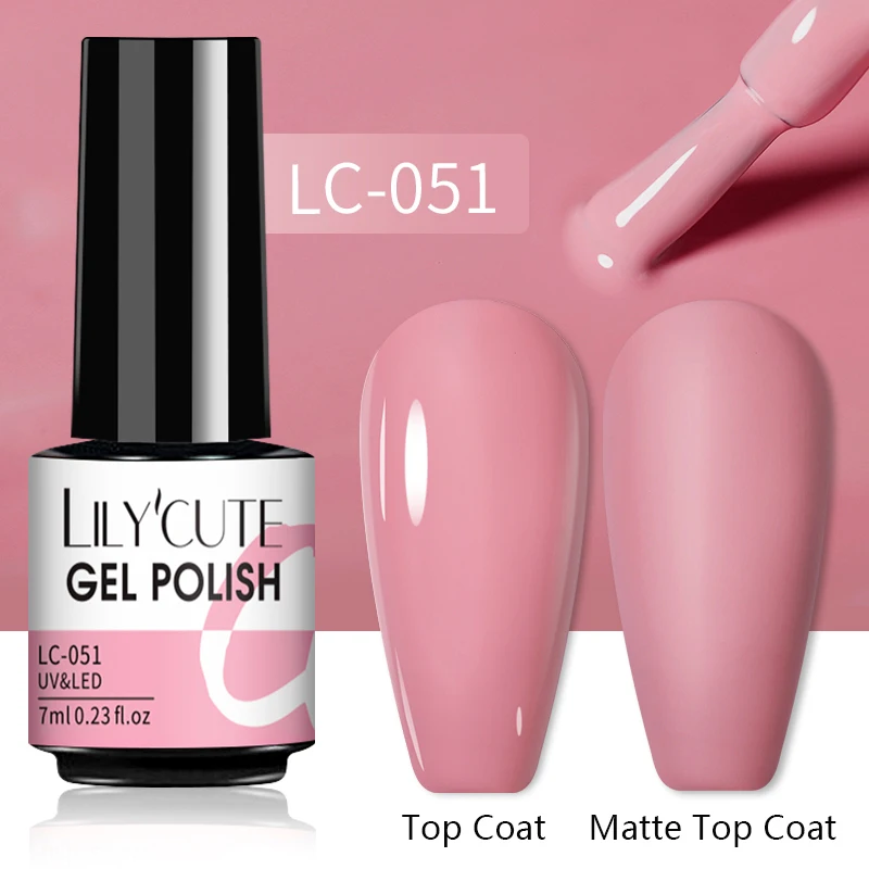 LILYCUTE 7ML Nail Gel Polish Glitter Semi-permanent UV LED Gel Sequins For Manicure Nail Art Design Base Top Coat Gel Varnishes - Image 56