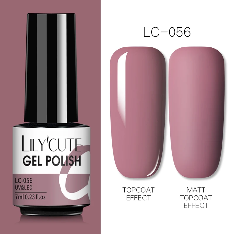 LILYCUTE 7ml UV Nail Gel Polish Autumn Winter Color Semi Permanent Matte Top Coat Needed Soak Off UV LED Nail Art Gel Varnish - Image 53