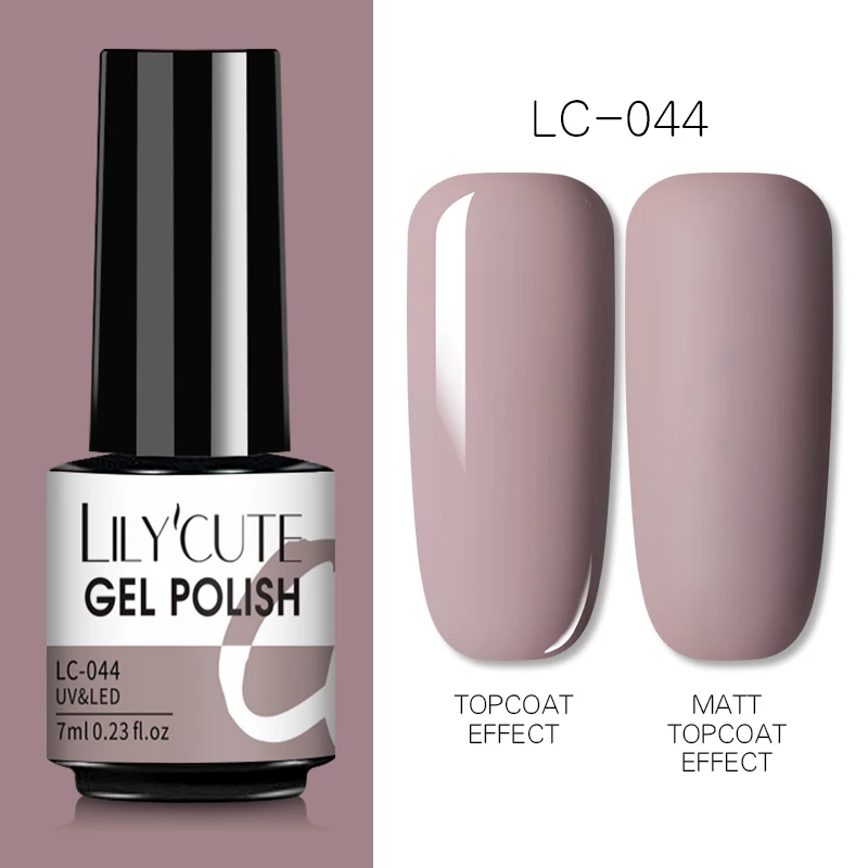 LILYCUTE 7ml UV Nail Gel Polish Autumn Winter Color Semi Permanent Matte Top Coat Needed Soak Off UV LED Nail Art Gel Varnish - Image 50
