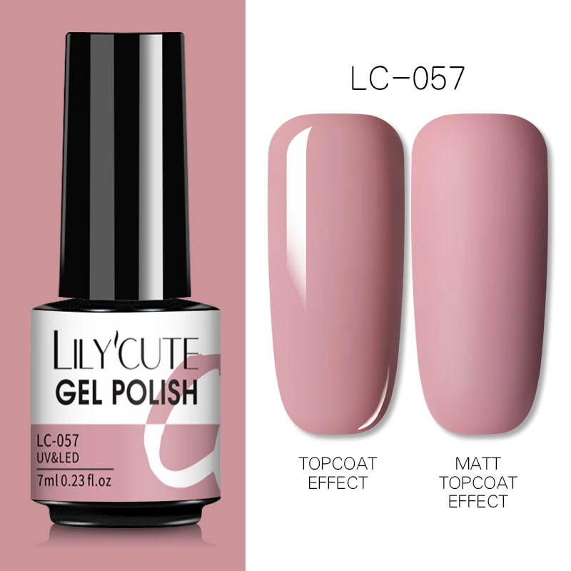 LILYCUTE 7ml UV Nail Gel Polish Autumn Winter Color Semi Permanent Matte Top Coat Needed Soak Off UV LED Nail Art Gel Varnish - Image 57