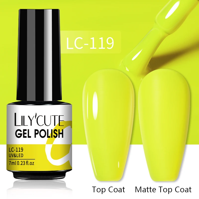 LILYCUTE 7ML Nail Gel Polish Glitter Semi-permanent UV LED Gel Sequins For Manicure Nail Art Design Base Top Coat Gel Varnishes - Image 58