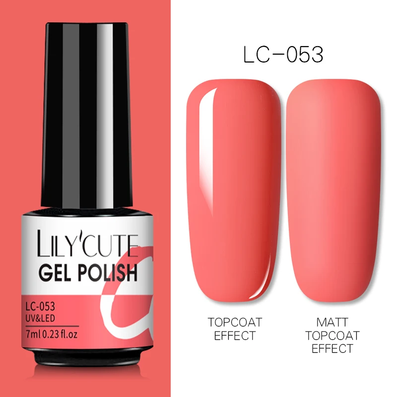 LILYCUTE 7ml UV Nail Gel Polish Autumn Winter Color Semi Permanent Matte Top Coat Needed Soak Off UV LED Nail Art Gel Varnish - Image 18
