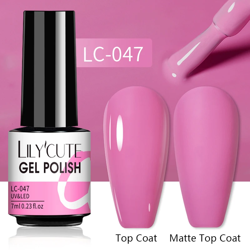 LILYCUTE 7ML Nail Gel Polish Glitter Semi-permanent UV LED Gel Sequins For Manicure Nail Art Design Base Top Coat Gel Varnishes - Image 23