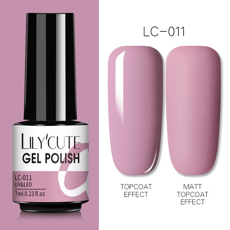 LILYCUTE 7ml UV Nail Gel Polish Autumn Winter Color Semi Permanent Matte Top Coat Needed Soak Off UV LED Nail Art Gel Varnish - Image 35