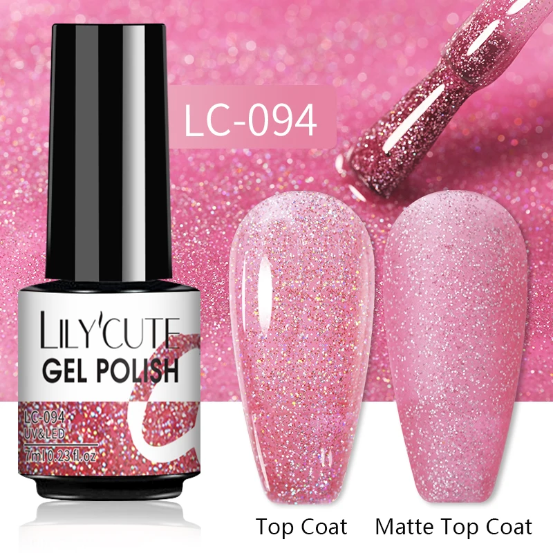 LILYCUTE 7ML Nail Gel Polish Glitter Semi-permanent UV LED Gel Sequins For Manicure Nail Art Design Base Top Coat Gel Varnishes - Image 38