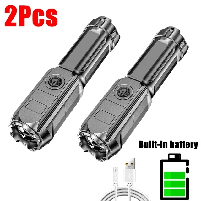 Powerful LED Flashlight USB Rechargeable Torch Portable Zoomable Camping Light 3 Lighting Modes For Outdoor Hiking Emergency - Image 7