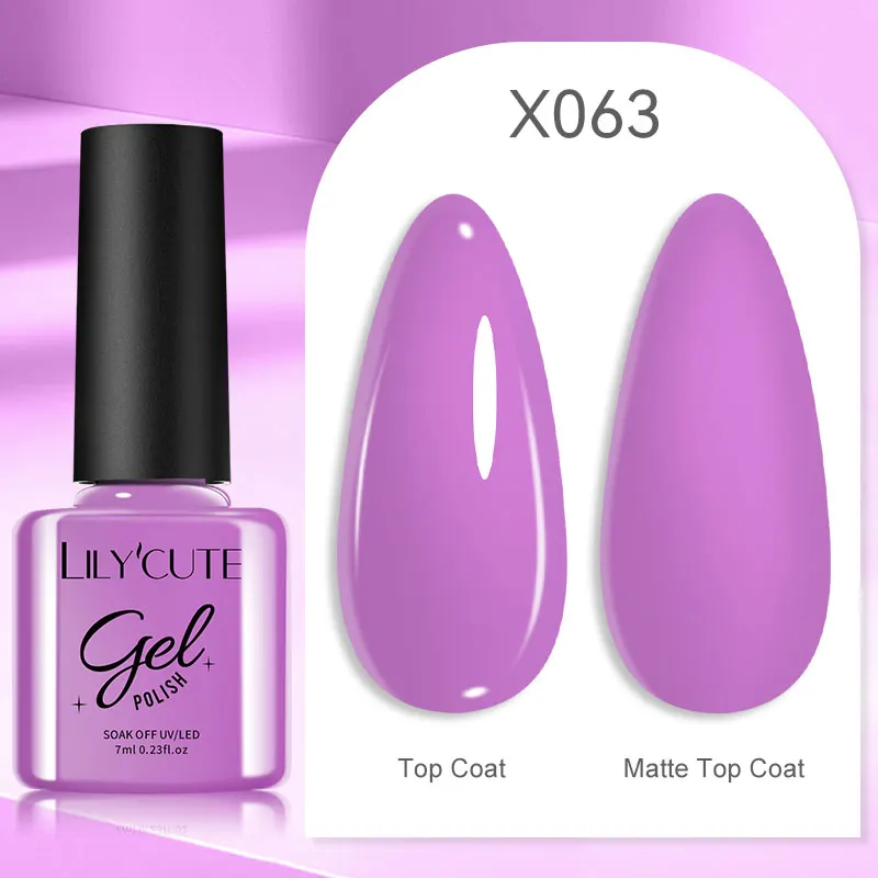 LILYCUTE 7ml UV Nail Gel Polish Autumn Winter Color Semi Permanent Matte Top Coat Needed Soak Off UV LED Nail Art Gel Varnish - Image 34