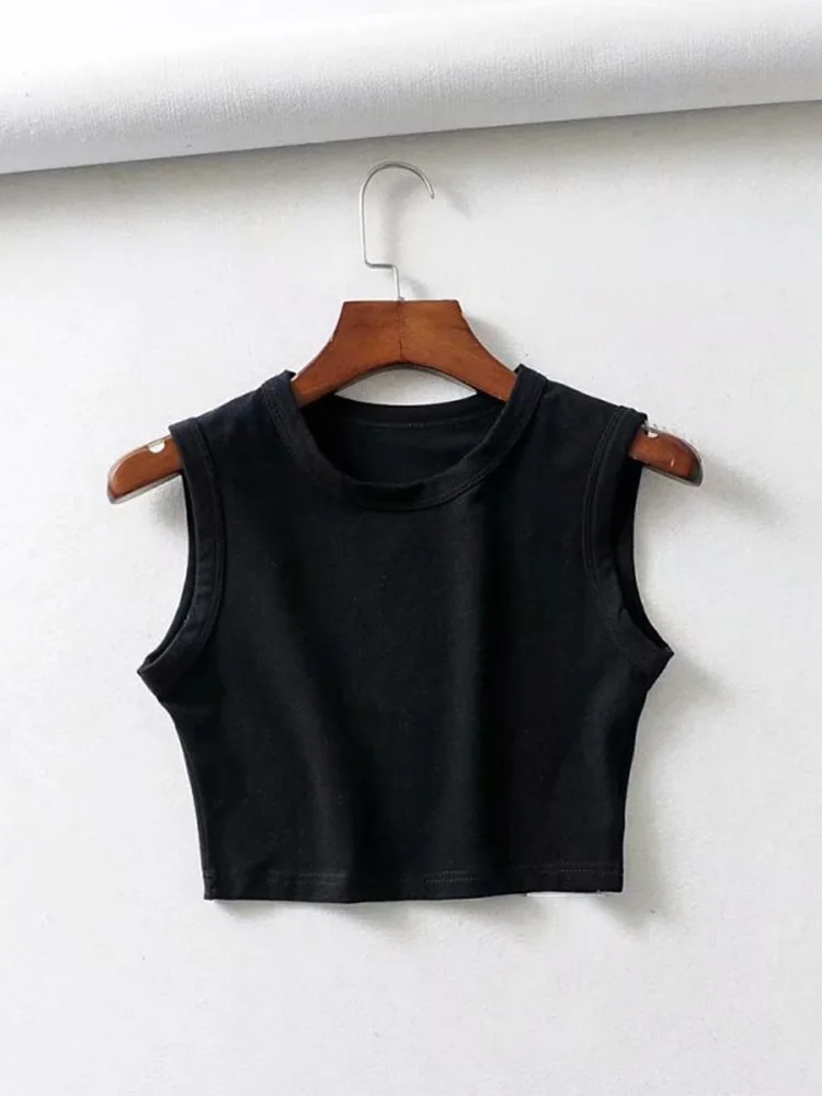 summer vintage white crop tops women biker black punk sexy tank top korean streetwear cropped sleeveless top feminino - Image 4