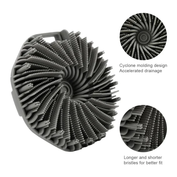 Bath Brush Soft Silicone Body Scrubber With Ergonomic Handle Portable Shower Massage Cleaning Exfoliating Home Tool