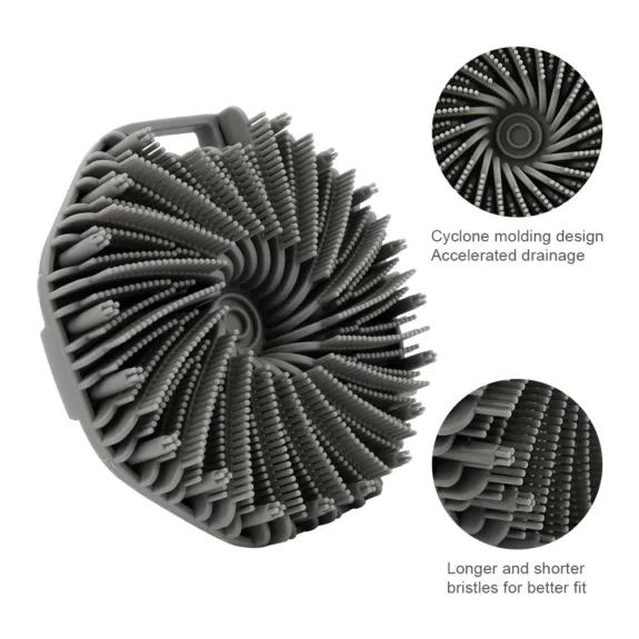 Bath Brush Soft Silicone Body Scrubber With Ergonomic Handle Portable Shower Massage Cleaning Exfoliating Home Tool