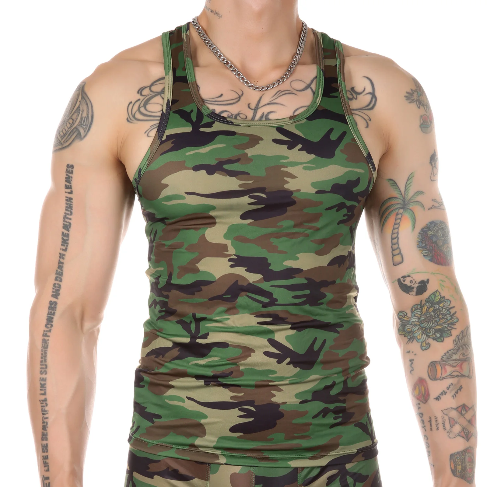 Men Muscle Vest Sleeveless Shirt Tank Top Undershirt Man Bodybuilding Gym Fitness Clothing Camouflage Singlet - Image 5