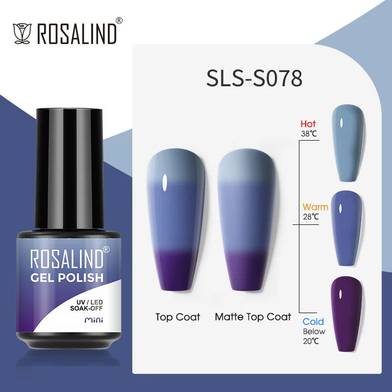 ROSALIND 5ml UV Gel Varnishes Gel Nail Polish Hybrid Soak Off Semi Permanent Base Top Coat Nail Polish for Nail Art - Image 12