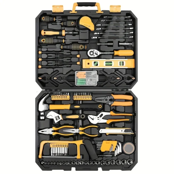 168 Piece Socket Wrench Auto Repair Tool Combination Package Mixed Tool Set Hand Tool Kit With Plastic Toolbox Storage Case