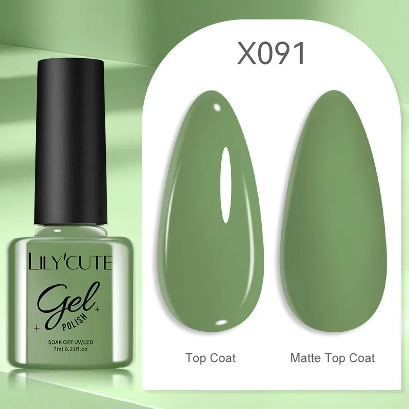 LILYCUTE 7ml UV Nail Gel Polish Autumn Winter Color Semi Permanent Matte Top Coat Needed Soak Off UV LED Nail Art Gel Varnish - Image 131