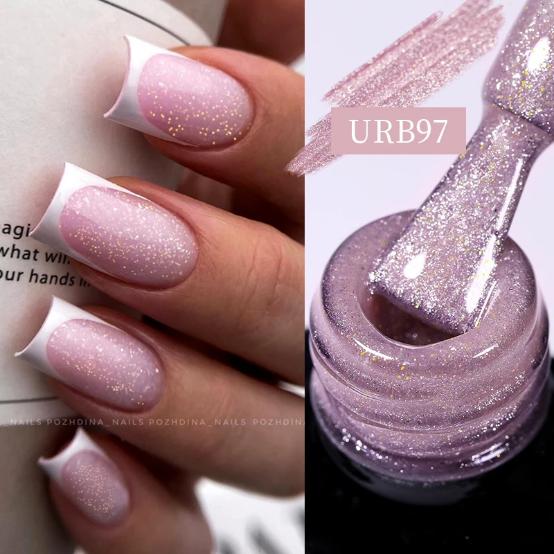 UR SUGAR 7ml Nude Pink Glitter Rubber Base Gel Polish Sparking Sequins Semi Permanent Soak Off Nail Art Varnish All For Manicure - Image 28
