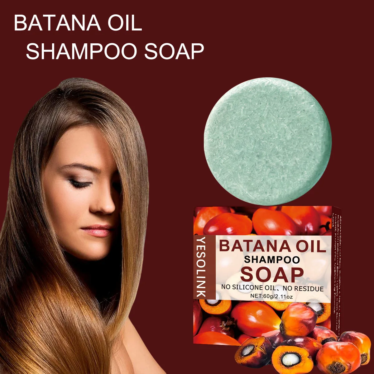 Batana Oil Organic Shampoo And Hair Shampoo Soap Bar For Hair Growth Cleansing Anti-Breakage Repair Damaged Hair Care Women - Image 3