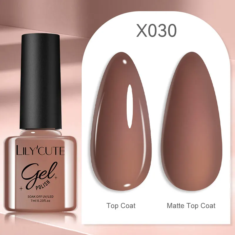 LILYCUTE 7ml UV Nail Gel Polish Autumn Winter Color Semi Permanent Matte Top Coat Needed Soak Off UV LED Nail Art Gel Varnish - Image 100