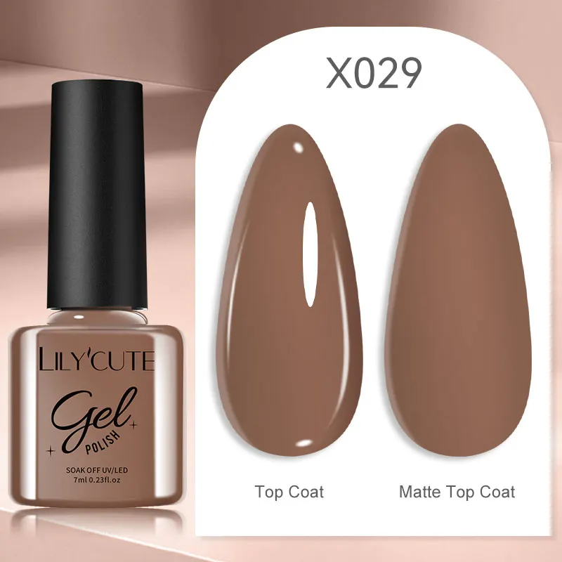 LILYCUTE 7ml UV Nail Gel Polish Autumn Winter Color Semi Permanent Matte Top Coat Needed Soak Off UV LED Nail Art Gel Varnish - Image 76