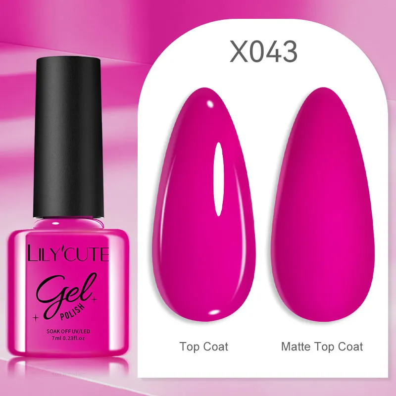 LILYCUTE 7ml UV Nail Gel Polish Autumn Winter Color Semi Permanent Matte Top Coat Needed Soak Off UV LED Nail Art Gel Varnish - Image 94
