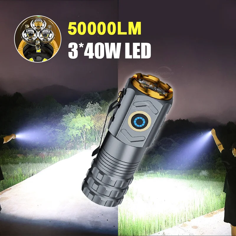 LED Strong Light Flashlight Rechargeable Multi functional For Long Range Portable Outdoor Home Mini Flashlight Cap Clip Light - Image 2