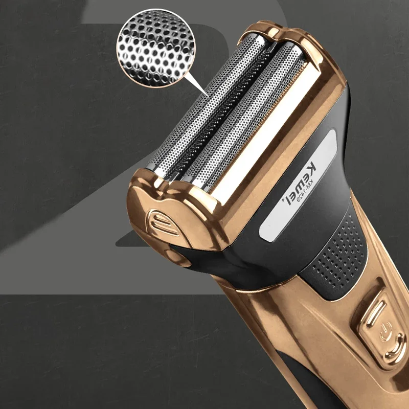 Kemei 3in1 grooming kit electric shaver for men beard hair trimmer body nose ear shaving machine face razor rechargeable - Image 2