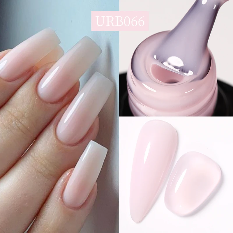 UR SUGAR 7ml Nude Pink Glitter Rubber Base Gel Polish Sparking Sequins Semi Permanent Soak Off Nail Art Varnish All For Manicure - Image 13