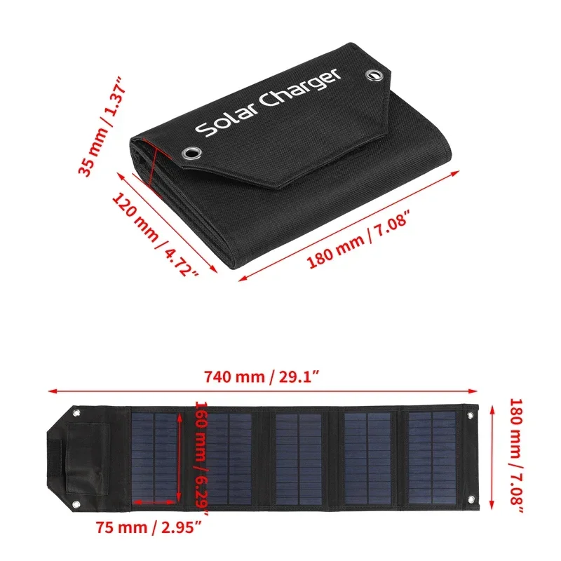 60W 80W 100W Foldable Solar Panel 5V USB Portable Folding Bag Battery Charger for Phone Outdoor Camping Waterproof Power Bank - Image 9