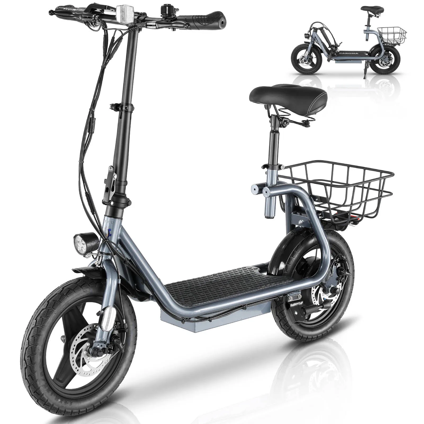 Peak 560W Electric Scooter with Seat 14" Tire, 30 Miles Ranges 20MPH Max Speed, Foldable Electric Scooter for Adults 300 LBS - Image 9