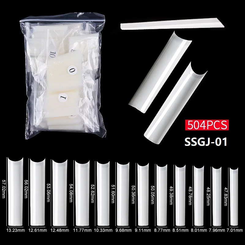 500pcs XXL Coffin Nail Tips Square C-curve False French Natural Transparent Fake Nails Acrylic UV Gel Polish Manicure Salon Tool - Image 14