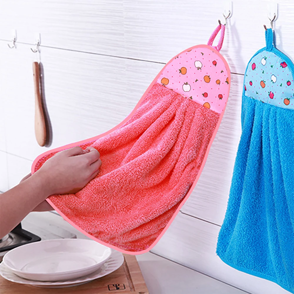 4pcs Coral Velvet Bathroom Supplies, Soft Hand Towel, Absorbent Cloth Dishcloths, Hanging Cloth, Kitchen Accessories - Image 3