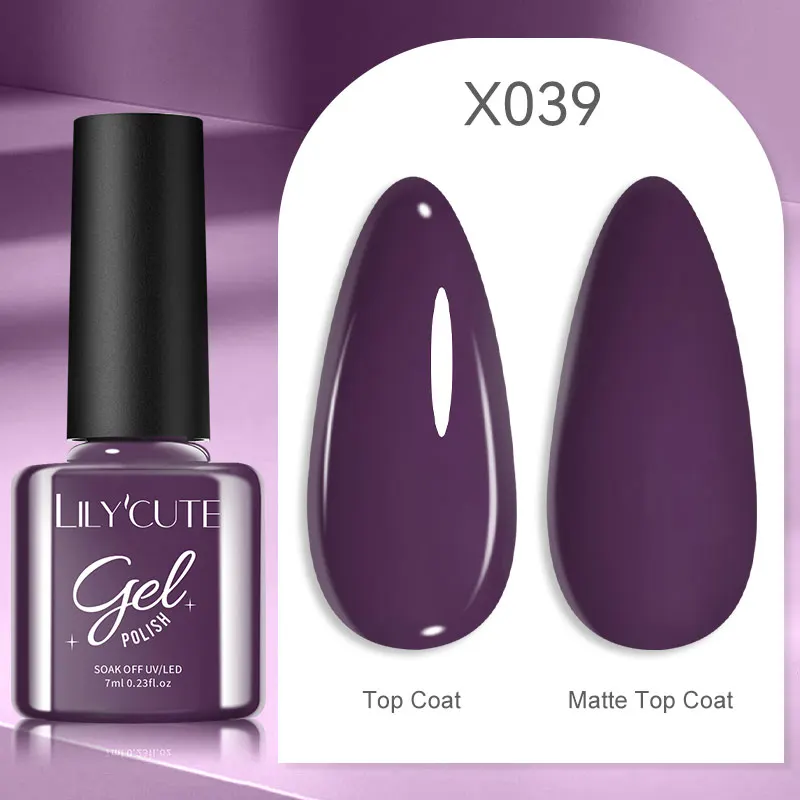 LILYCUTE 7ml UV Nail Gel Polish Autumn Winter Color Semi Permanent Matte Top Coat Needed Soak Off UV LED Nail Art Gel Varnish - Image 85