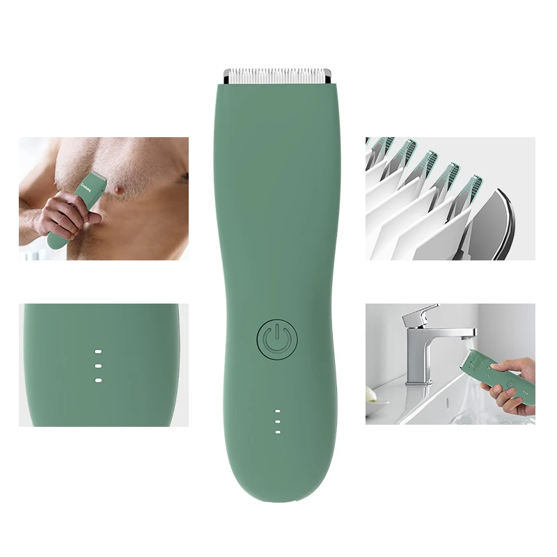 Body Hair Trimmer Shaver for Men Trimmer for Groin Pubic Replaceable Ceramic Blade Groomer Electric Razor Waterproof Clipper - Image 3
