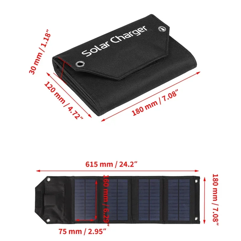 60W 80W 100W Foldable Solar Panel 5V USB Portable Folding Bag Battery Charger for Phone Outdoor Camping Waterproof Power Bank - Image 11