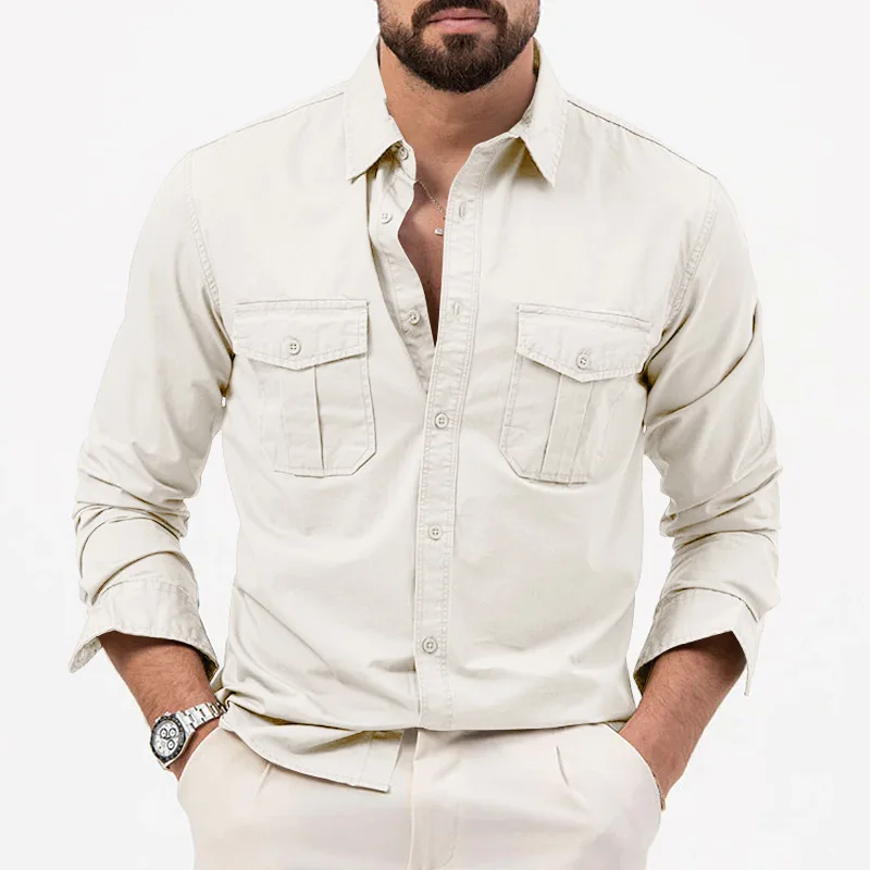 Men Shirt Mens Business Casual Shirts 2020 New Arrival Men Famous Brand Clothing Army Green Long Sleeve Camisa Masculina - Image 8