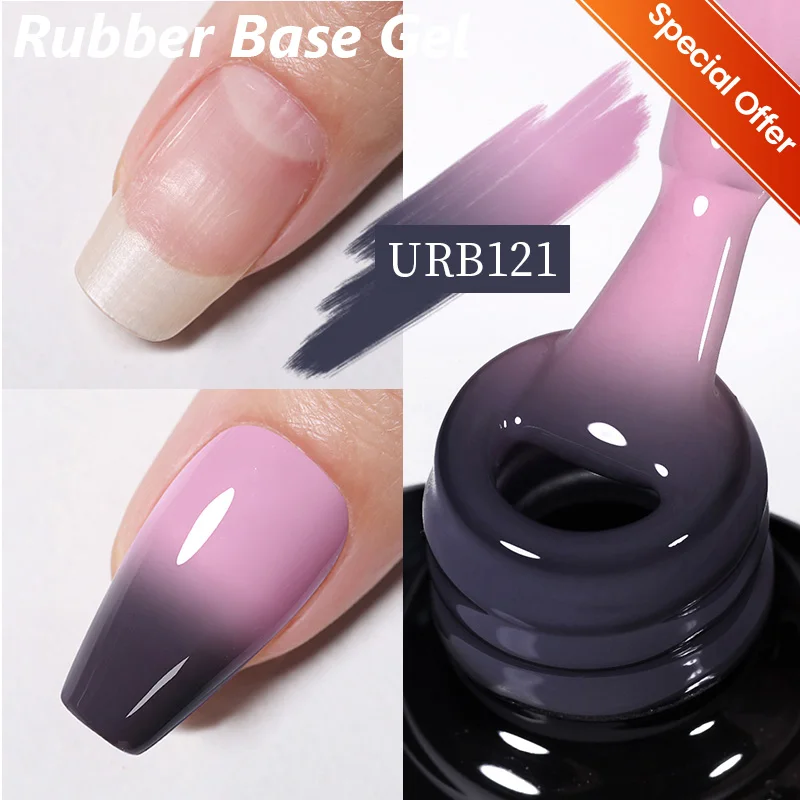 UR SUGAR 7ml Nude Pink Glitter Rubber Base Gel Polish Sparking Sequins Semi Permanent Soak Off Nail Art Varnish All For Manicure - Image 34