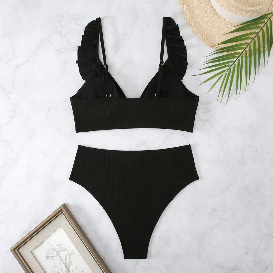 Sexy Striped Ruffle Bikini Swimsuit Women 2025 Two-piece Swimwear High Waisted Bikinis Sets Female Bathing Suit Push Up Monokini (Copy) - Image 15