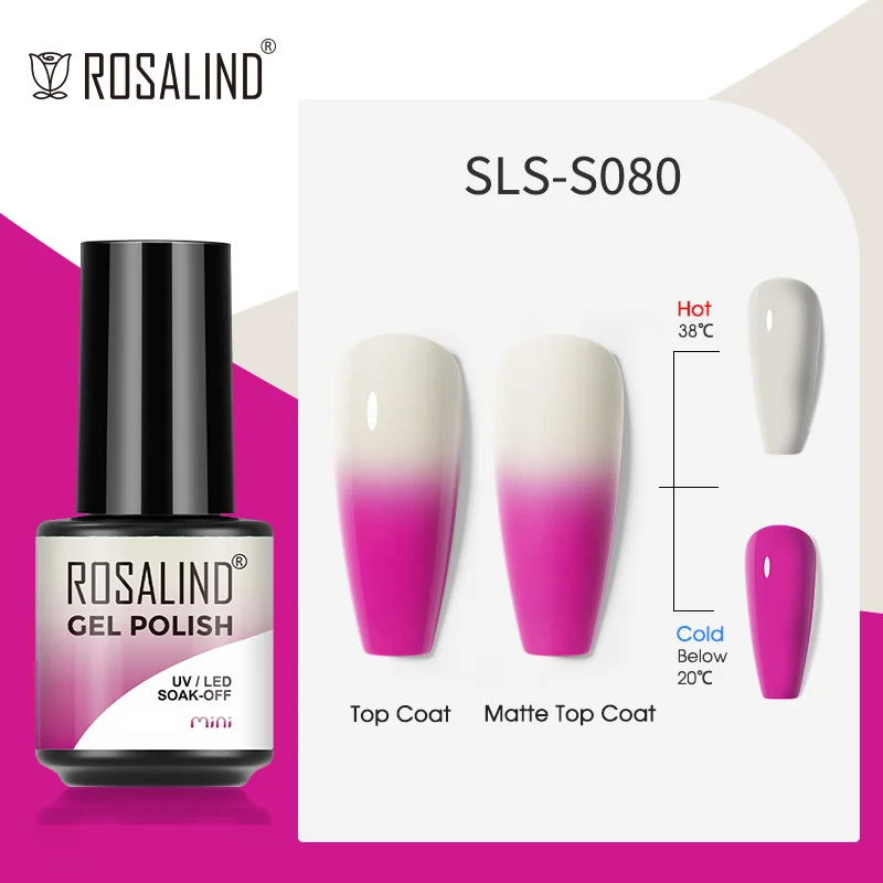 ROSALIND 5ml UV Gel Varnishes Gel Nail Polish Hybrid Soak Off Semi Permanent Base Top Coat Nail Polish for Nail Art - Image 14