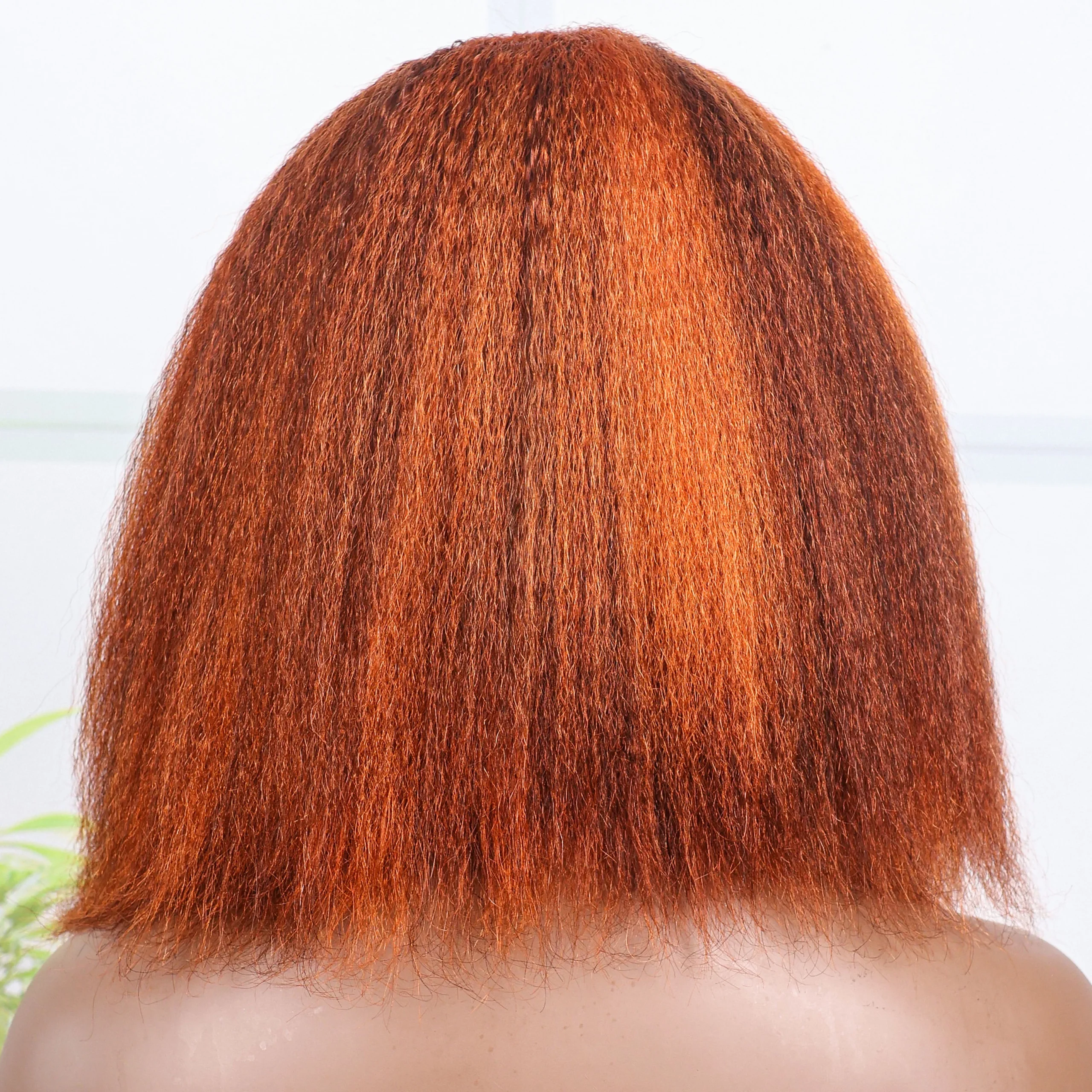 Kinky Straight 4/350 Highlight 13x4 Lace Frontal Human Hair Wigs Brazilian Ombre Blonde Piano Color Short Bob Wig Yaki Hair 200% - Image 4