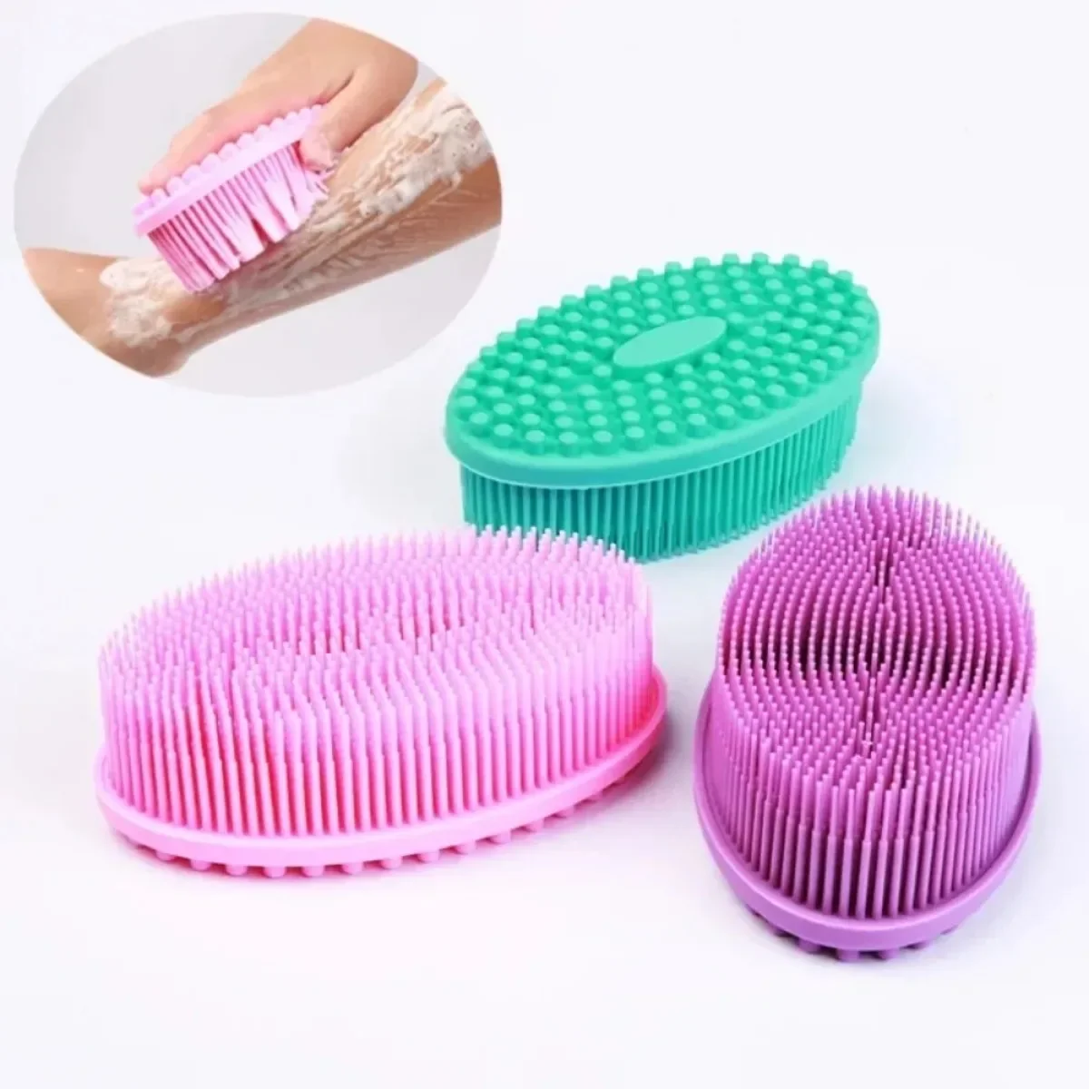1pc Silicone Body Brush Baby Shower Body Wash Dry Massage SPA Bath Towel for Body Wash Scrubber Brush Back Scrubber Bath Tools - Image 4
