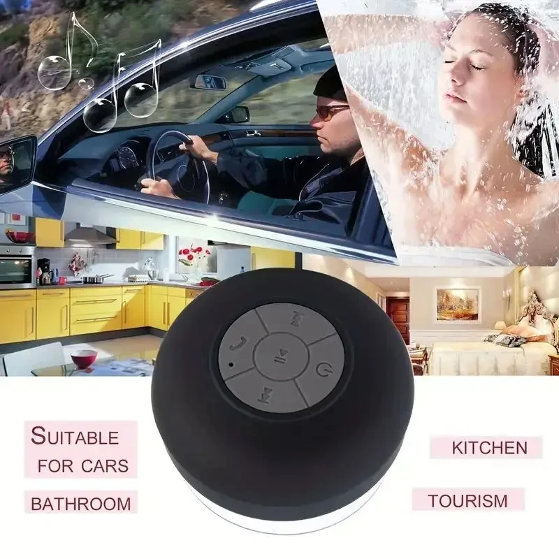 Family Portable Wireless Bluetooth Waterproof Suction Cup Small Speaker Car Bathroom Mobile Phone Listening to Music Stereo - Image 5