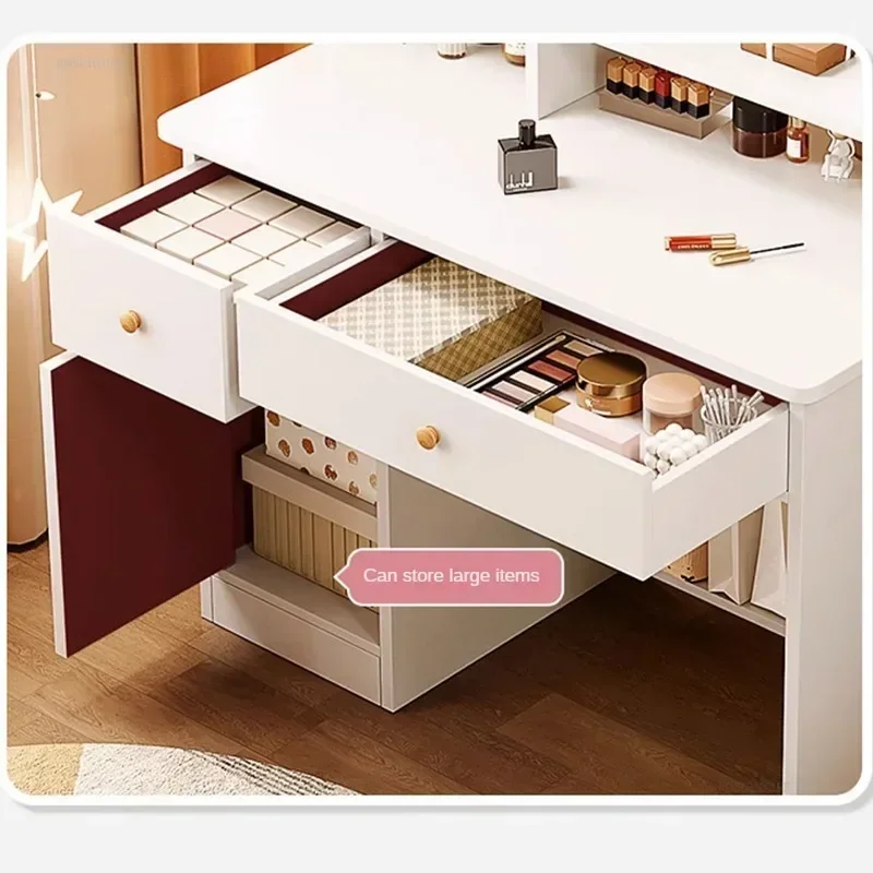 Nordic Artificial Board Dressers for Bedroom Storage with Cabinet Mirror Dressing Table Light Luxury Nordic Dresser for Hotel - Image 3